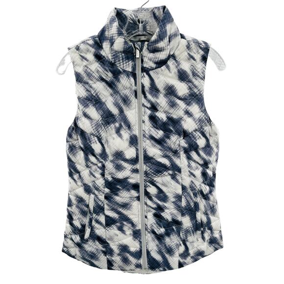 Athleta Altitude Goose Down Winter Outdoor Puffer Zip Front Vest Gray Cloud S - Picture 2 of 12